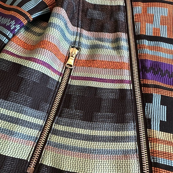 MSGM | Aztec Embroidered Biker Jacket, Size 6 - Picture 4 of 11